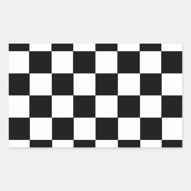 Chequered Pattern Rectangular Sticker (Front)