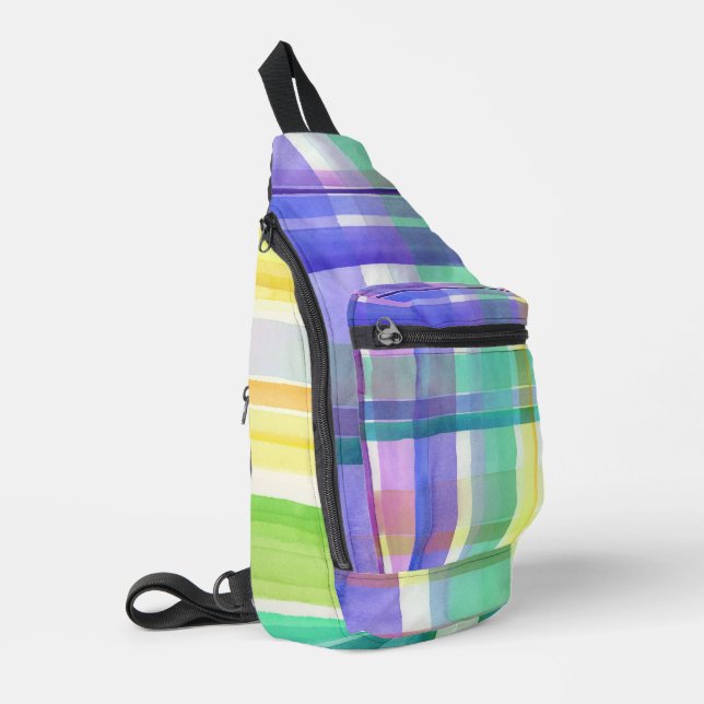 Chequered Pattern Sling Bag (Left Corner)