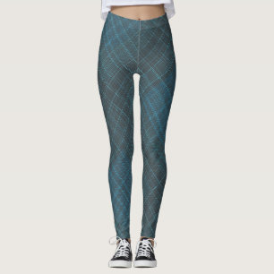 Chequered Pattern small. Blue.b Grey BG Leggings