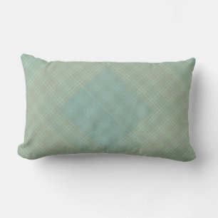 Chequered Pattern small. Blue.b grey BG Lumbar Cushion