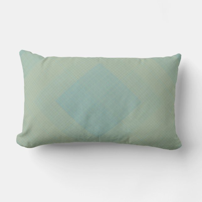 Chequered Pattern small. Blue.b grey BG Lumbar Cushion (Front)