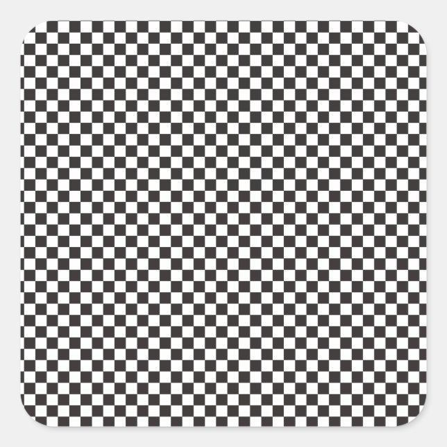 Chequered Pattern Square Sticker (Front)