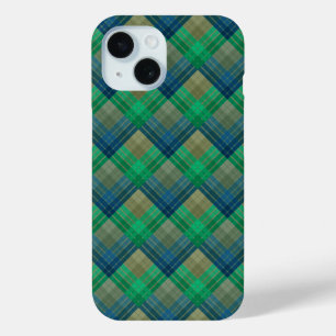 Chequered pattern with zig zag colouring iPhone 15 case