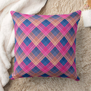 Chequered pattern with zig zag colouring cushion