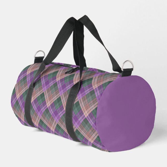 Chequered pattern with zig zag colouring duffle bag (Left Corner)