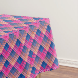 Chequered pattern with zig zag colouring tablecloth