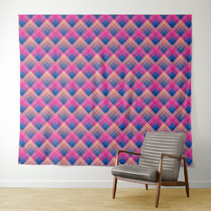 Chequered pattern with zig zag colouring tapestry