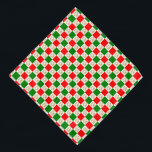 Chequered Paw Prints Green Red Christmas Pet Bandana<br><div class="desc">This festive bandanna for pets features a cute faux gold glitter paw print pattern on a red and green chequered pattern.</div>