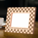 Chequered Personalised Etched Frames<br><div class="desc">etched chequered pattern with editable text for a personalised gift</div>
