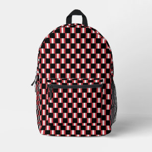 Chequered Peru Flag Pattern  Printed Backpack