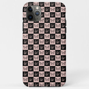 Chequered Pink and Black Butterfly Pattern Case-Mate iPhone Case