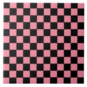 Chequered Pink and Black Tile