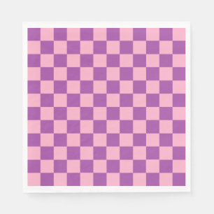 Chequered Pink and Purple Napkin