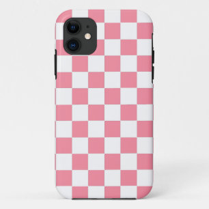 Chequered pink and White  Case-Mate iPhone Case