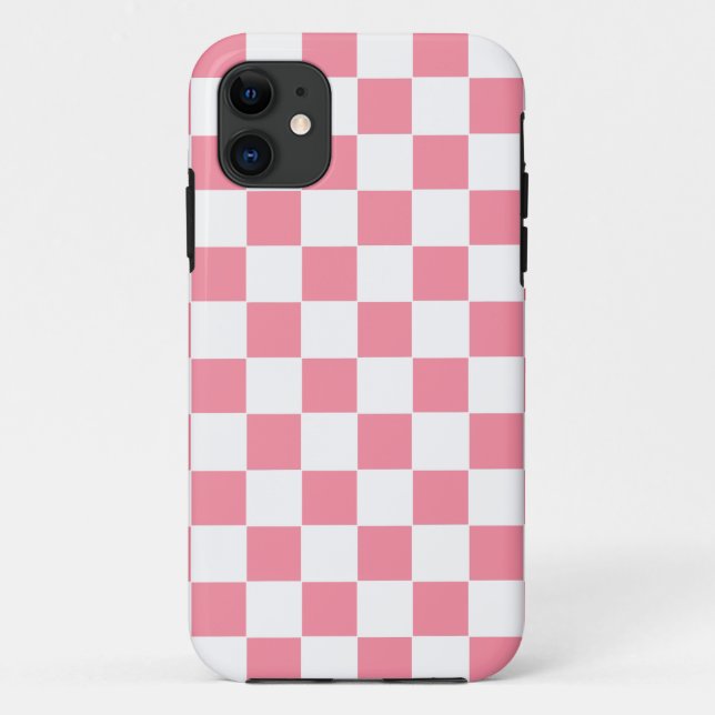 Chequered pink and White  Case-Mate iPhone Case (Back)