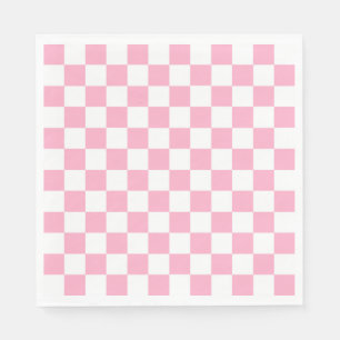 Chequered Pink and White Napkin