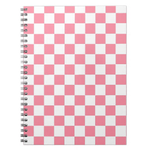Chequered Pink and White  Notebook