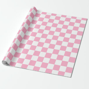 Chequered Pink and White Wrapping Paper