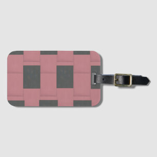 Chequered Pink Flower Abstract Luggage Tag