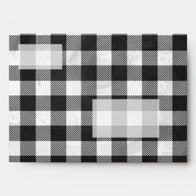 Chequered Plaid Black And White Envelope (Front)