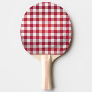 Chequered Plaid Black And White Ping Pong Paddle
