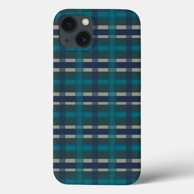 Chequered Plaid Blue Green Purple And Turquoise Case-Mate iPhone Case (Back)