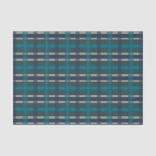 Chequered Plaid Blue Green Purple And Turquoise Tissue Paper