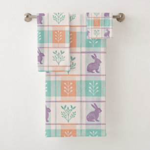 Chequered Plaid Easter   Bath Towel Set