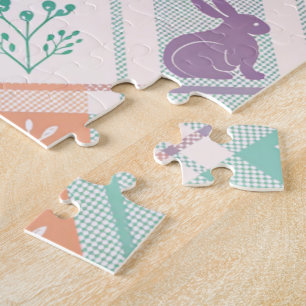 Chequered Plaid Easter Jigsaw Puzzle