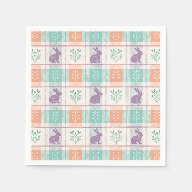 Chequered Plaid Easter   Napkin (Front)