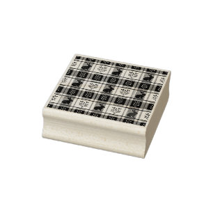 Chequered Plaid Easter   Rubber Stamp