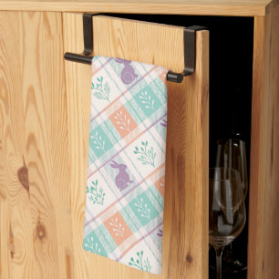 Chequered Plaid Easter Tea Towel