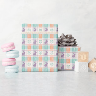 Chequered Plaid Easter Wrapping Paper