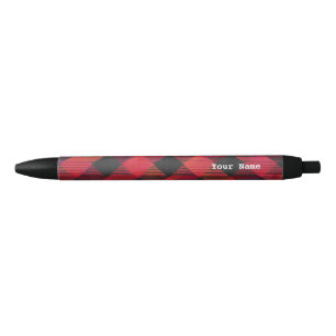 Chequered Plaid Red and Black Ink Pen