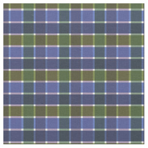 Chequered plaid tartan blue green retro colours vi fabric