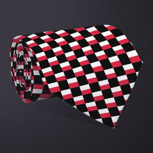 Chequered Poland Flag Pattern  Tie