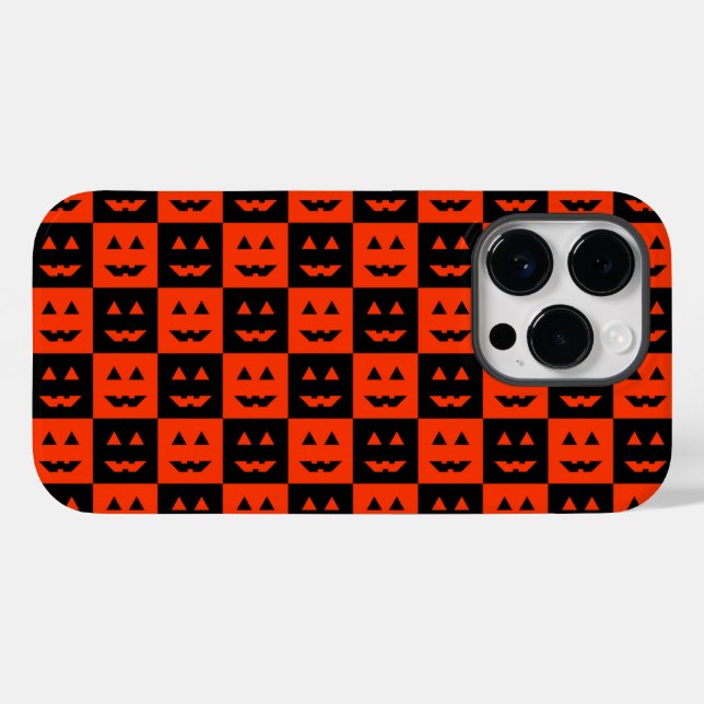 Chequered Pumpkin Faces Case-Mate iPhone Case (Back (Horizontal))