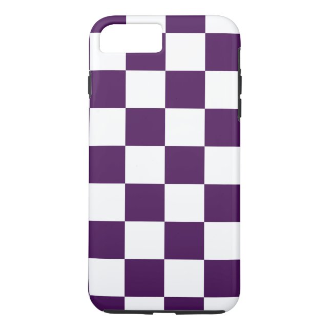 Chequered Purple and White iPhone 8/7 Plus Case (Back)
