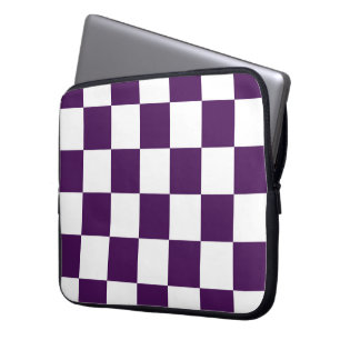 Chequered Purple and White Laptop Sleeve