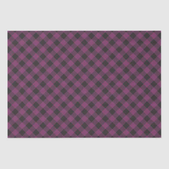 Chequered Purple Buffalo Plaid Tissue Paper (Front)