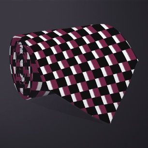 Chequered Qatar Flag Pattern  Tie