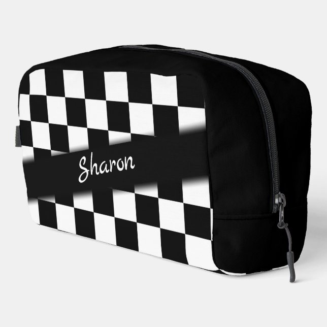Chequered Race Flag Personal Dopp Kit (Right Corner)