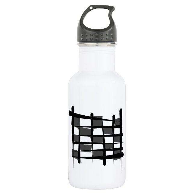Chequered Racing Brush Flag 532 Ml Water Bottle (Front)