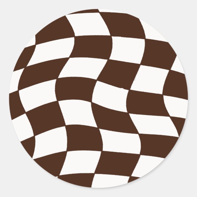 chequered racing fan flag. classic round sticker (Front)