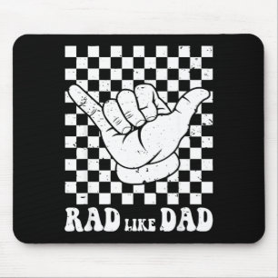 Chequered rad like dad retro father's day cool dad mouse pad