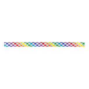 Chequered Rainbow and Musical Notes Satin Ribbon