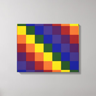 Chequered Rainbow Canvas Print