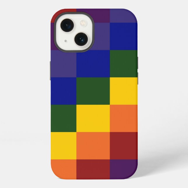 Chequered Rainbow iPhone Case (Back)