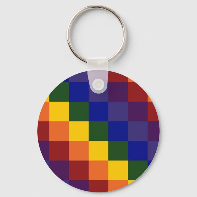 Chequered Rainbow Keychain (Front)