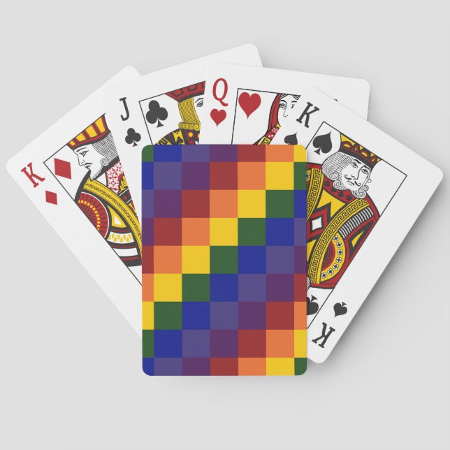 Chequered Rainbow Playing Cards (Back)